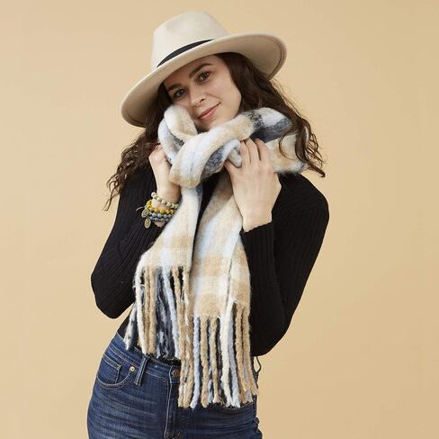Hadley Wren Women's Plaid Fringe Scarf Collection in Kuwait