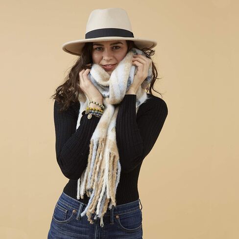 Hadley Wren Women's Plaid Fringe Scarf Collection in Kuwait