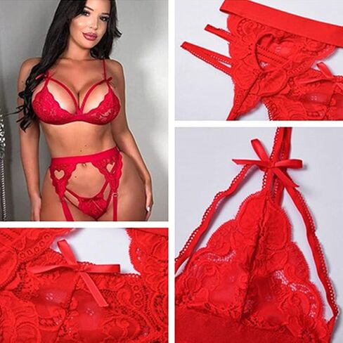 مجموعة الملابس الداخلية النسائية الرباط الرباط الحزام Strappy الصدرية واللباس الداخلي مجموعة تيدي بيبي دول ارتداءها مجموعة Bralette مثير in Kuwait