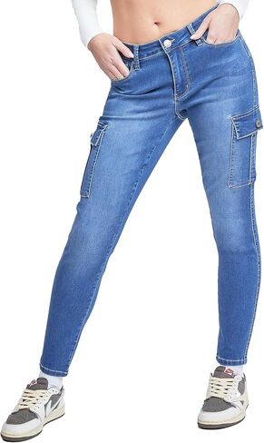 YMI Women's Hyperdenim Skinny Cargo Jeans in Saudi Arabia
