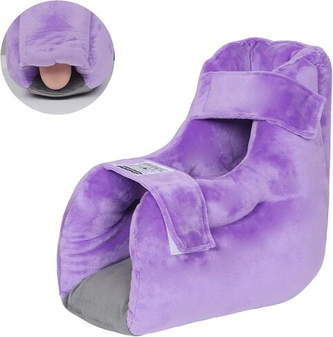 Ehucon Velour Heel Protector for Pressure Sores,Velvet Bed Sore Cushions Relief Heel Pain from Ulcers,Foot Elevation Ankle Pillow for Bedridden Patients（Pack of 1 pcs） in Kuwait