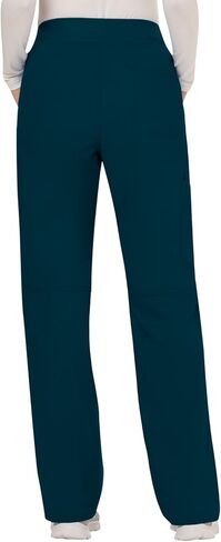 Cherokee Scrub Set For Women, Modern Classic Fit Mock Wrap Top WW610 With Mid Rise, Straight Leg Pant WW110, Caribbean Blue- M Top/M Petite Pant in Saudi Arabia