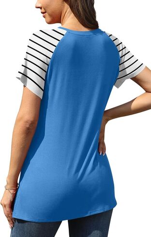 AYIFU Womens Summer Tops Short Sleeve Casual Trendy Shirts Print Raglan T Shirts in Saudi Arabia