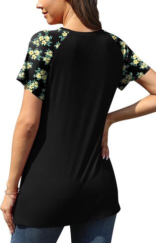 قمصان صيفية للسيدات من AYIFU بأكمام قصيرة كاجوال عصرية مطبوعة تي شيرت راجلان in Kuwait