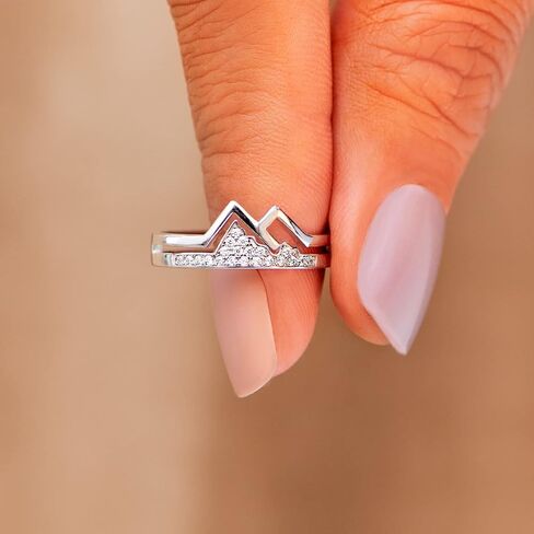 STORYJEWELLERY Mountain Ring for Women, Silver Hill Ring for Girls, Faith Rings for Women, Birthday Christmas Gift Jewelry Ring for Women in Saudi Arabia