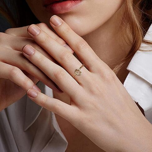 ميلاكولاتو خواتم من الفضة الاسترلينية عيار 925 للنساء مطلية بالذهب عيار 18 قيراط قابلة للتعديل بتصميم حرف ابجدي مفتوح قابل للتكديس من A-Z للفتيات المراهقات in Kuwait