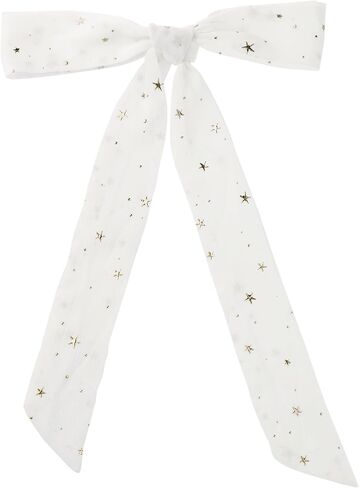 Elerevyo Women Gilding Metallic Shiny Star Scarves, Chiffon Skinny Long Ribbon Hair Band Neck Scarf Neckerchief in Saudi Arabia