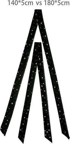 Elerevyo Women Gilding Metallic Shiny Star Scarves, Chiffon Skinny Long Ribbon Hair Band Neck Scarf Neckerchief in Saudi Arabia
