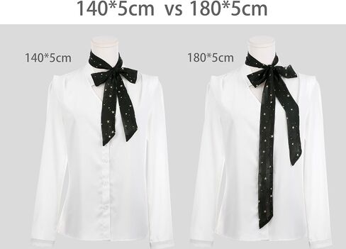 Elerevyo Women Gilding Metallic Shiny Star Scarves, Chiffon Skinny Long Ribbon Hair Band Neck Scarf Neckerchief in Saudi Arabia