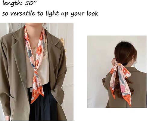 Versatile Silk Like Skinny Scarf Narrow Neckerchief Women’s Fashion Bag Ribbon Scarf Headbands Trendy Hair Band in Saudi Arabia