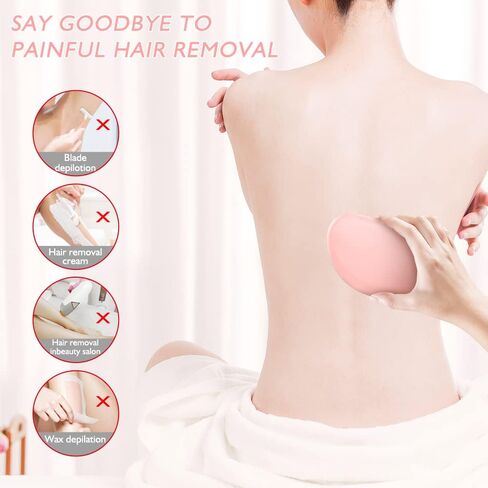 كاكوما اداة ازالة الشعر الكريستالية لازالة الشعر بدون الم للنساء والرجال للذراعين والساقين والظهر والصدر لازالة الشعر بدون شفرات لون زهري in Kuwait