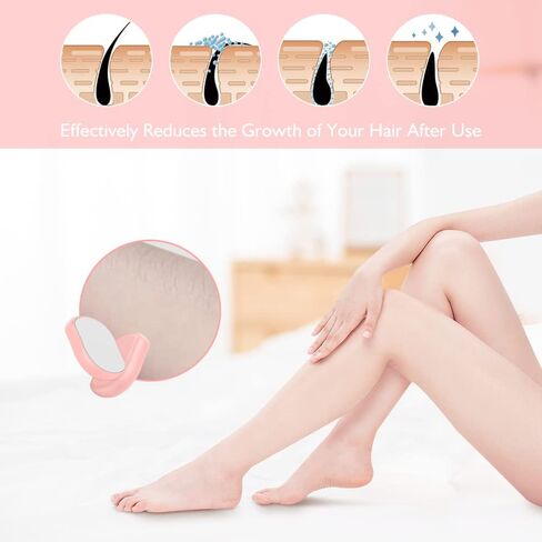 كاكوما اداة ازالة الشعر الكريستالية لازالة الشعر بدون الم للنساء والرجال للذراعين والساقين والظهر والصدر لازالة الشعر بدون شفرات لون زهري in Kuwait