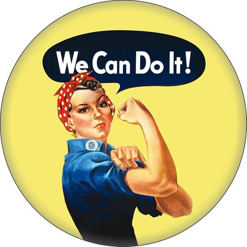 Rosie The Riveter - We Can Do It! - 1.25" Round Button in Saudi Arabia