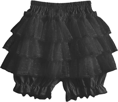SOLILOQUY Women's Lolita Kawaii Mini Skirts Elastic Waist Tiered Ruffle Mini Skirts/Skort Japanese Korean Cute Sweet Skirt in Saudi Arabia