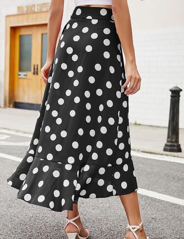 Beluring Womens Wrap Maxi Skirt High Waisted Tie Knot Summer Asymmetrical Flowy Beach Skirts in Saudi Arabia
