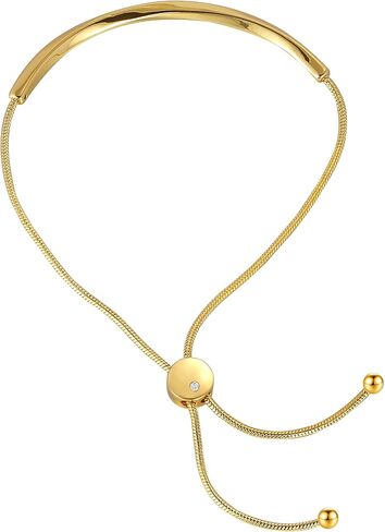 سوار منزلق عصري مطلي بالذهب عيار 18 قيراط، سوار قابل للتعديل وسلاسل تمديد منزلقة، اساور الصداقة للنساء والفتيات، هدايا مثالية للهالوين والكريسماس وعيد الشكر، معدن، خليط معدني in Kuwait