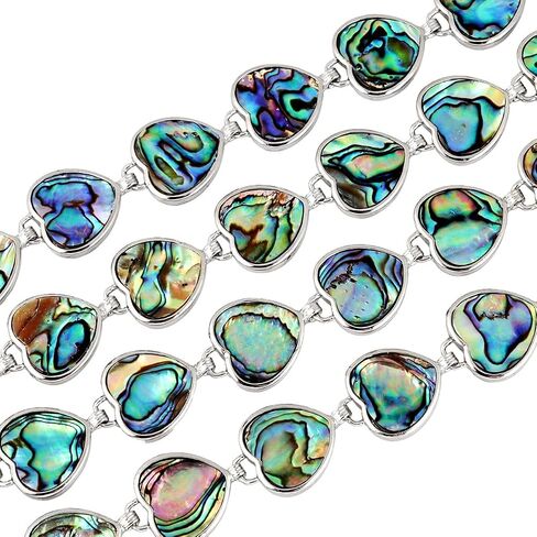 TUMBEELLUWA Natural Abalone Shell Bracelet for Unisex, Rainbow Sea Shell Bangle with Adjustable Link in Saudi Arabia