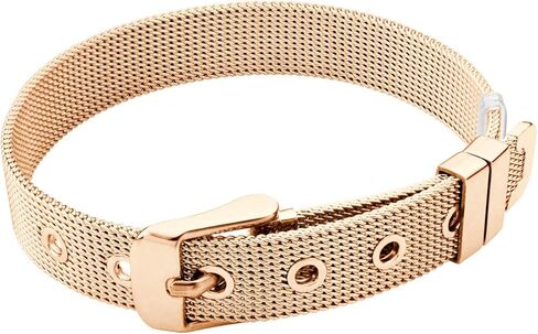 555Jewelry Stainless Steel Adjustable Belt Buckle Mesh Bangle Bracelet for Women in Saudi Arabia