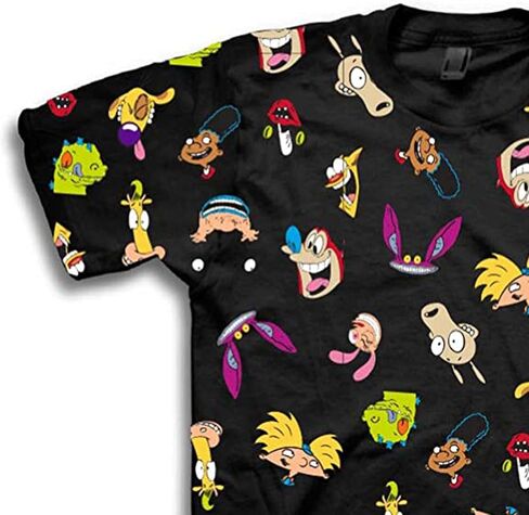 قميص Nickelodeon الكلاسيكي للرجال في التسعينيات - تي شيرت Rugrats وInvader Zim وRen & Stimpy وHey Arnold الكلاسيكي in Saudi Arabia