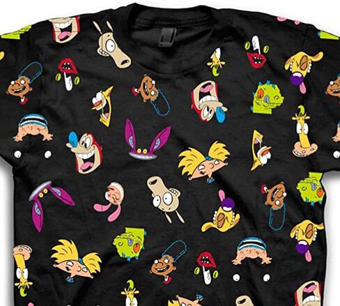 قميص Nickelodeon الكلاسيكي للرجال في التسعينيات - تي شيرت Rugrats وInvader Zim وRen & Stimpy وHey Arnold الكلاسيكي in Saudi Arabia