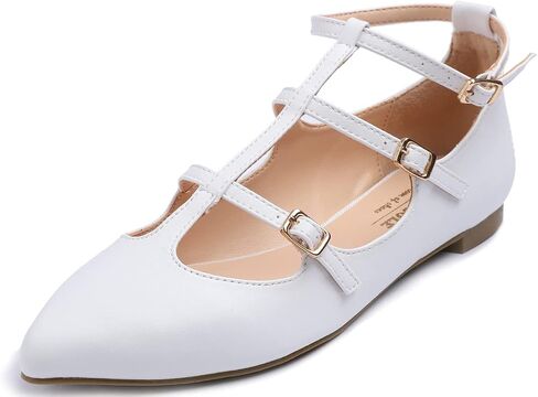 أحذية FEVERSOLE النسائية المدببة Mary Jane ذات الحزام الأنيق سهلة الارتداء in Kuwait