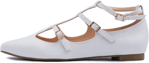 أحذية FEVERSOLE النسائية المدببة Mary Jane ذات الحزام الأنيق سهلة الارتداء in Kuwait