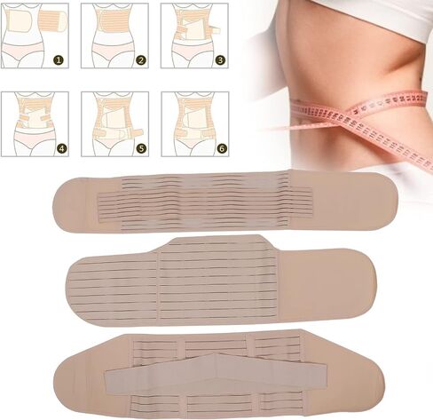 ZJchao Postpartum Belly Band, 3 in 1 Postpartum Belly Support Wrap Waist Slimming Pelvis Compression Girdles Shapewear Belt for Postnatal Maternity in Saudi Arabia