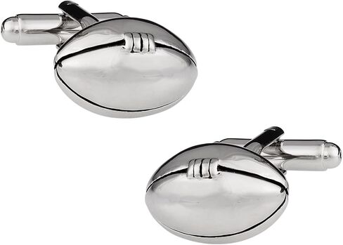 Silver Ball Football Cufflinks with Hard-Sided Presentation Box for Football Symbols Designs Player Fans Shirt Cuff Buttons Special Occasions Cufflink Storage Travel Box Silver-Tone in Saudi Arabia