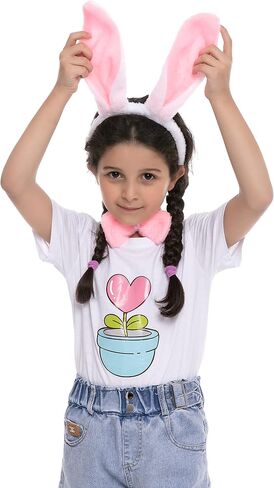 Spooktacular Creations 9 Pcs Bunny Accessories Include Rabbit Bunny Ears Headbands, Bow Ties and Tails (3 Sets) for Dress Up in Saudi Arabia