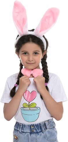 Spooktacular Creations 9 Pcs Bunny Accessories Include Rabbit Bunny Ears Headbands, Bow Ties and Tails (3 Sets) for Dress Up in Saudi Arabia