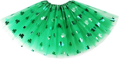 Women St. Patrick’s Day Tutu Skirt,Shamrock Tulle Tutu Costume Green Skirts in Kuwait