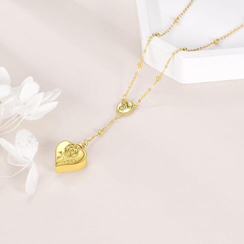 TIGER RIDER Gold Plated Sterling Silver LDR Stash Snuffle Spoon Necklace Hidden Scoop Rosary Chain Rose and Snake Pendant in Kuwait