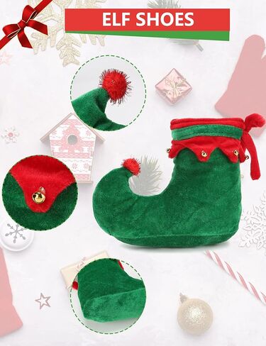 Miulruma النساء عيد الميلاد قزم زي للبالغين سانتا مساعد زي عيد الميلاد الزي مع قزم قبعة الأحذية حزام جوارب مخططة in Kuwait