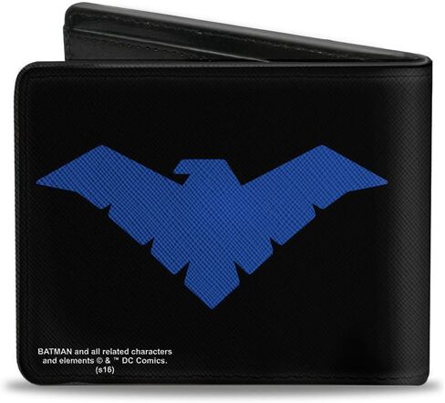 Buckle-Down Unisex-Adult's Pu Bifold Wallet-Nightwing Issue #1 Welcome to Gotham Cover Pose/Logo Black/Gray/Red in Saudi Arabia
