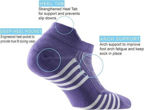 Women's Rayon Made From BAMBOO Thin Ankle Socks 6 Pairs Striped Breathable Absorbent Low Cut Athletic 7-10 Size in Saudi Arabia