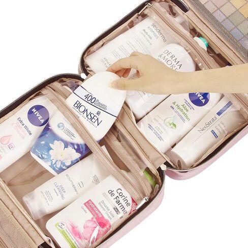 BELALIFE Large Hanging Travel Toiletry Bag for Women, Makeup Brush Holder with Hook, Toiletry Organizer Case for Toiletries Accessories, Black in Saudi Arabia