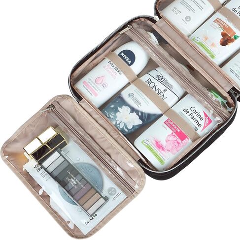 BELALIFE Large Hanging Travel Toiletry Bag for Women, Makeup Brush Holder with Hook, Toiletry Organizer Case for Toiletries Accessories, Black in Saudi Arabia