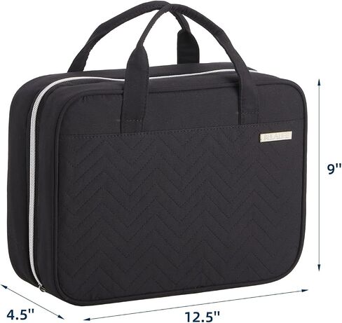 BELALIFE Large Hanging Travel Toiletry Bag for Women, Makeup Brush Holder with Hook, Toiletry Organizer Case for Toiletries Accessories, Black in Saudi Arabia
