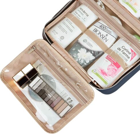 BELALIFE Large Hanging Travel Toiletry Bag for Women, Makeup Brush Holder with Hook, Toiletry Organizer Case for Toiletries Accessories, Black in Saudi Arabia