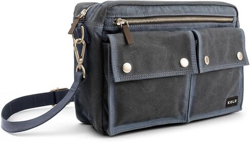 Kolo Chelsea Multi-Pocketed Shoulder Bag, Organic Wax Cotton Canvas, Large in Kuwait
