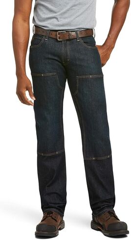 Ariat Male Rebar M5 Straight DuraStretch Basic Double Front Stackable Straight Leg Jean Blackstone 32W x 30L in Saudi Arabia