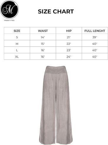 M Made in Italy Women's Elastic-Waist Wide Leg Maxi Palazzo Pants in Saudi Arabia