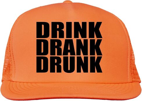 Drink, Drank, Drunk Bright neon Truckers mesh snap Back hat in 6 Bright Colors in Saudi Arabia