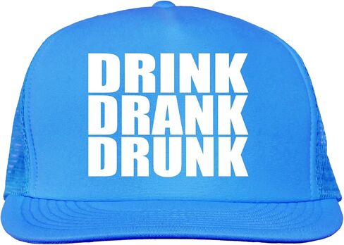 Drink, Drank, Drunk Bright neon Truckers mesh snap Back hat in 6 Bright Colors in Saudi Arabia