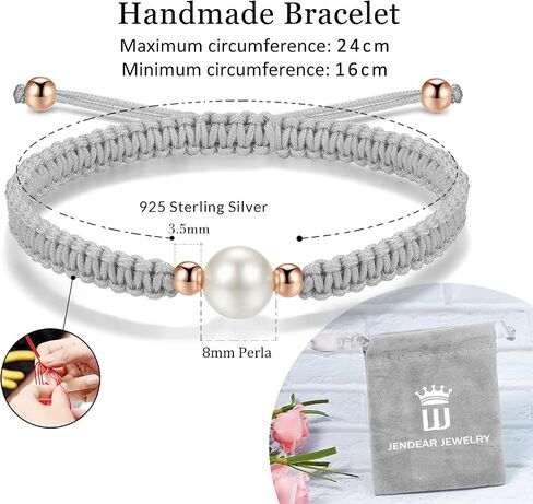 JENDEAR Pearl Braided Bracelets for Women Girls Friendship Couple Rope Bracelets Handmade Jewelry in Saudi Arabia