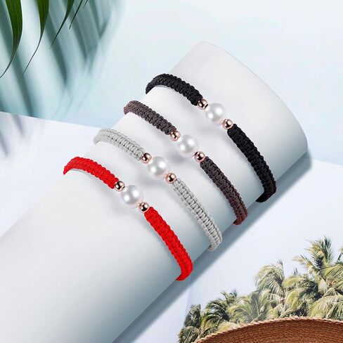 JENDEAR Pearl Braided Bracelets for Women Girls Friendship Couple Rope Bracelets Handmade Jewelry in Saudi Arabia