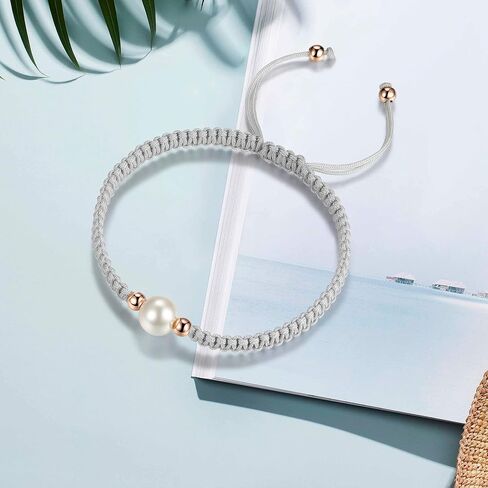 JENDEAR Pearl Braided Bracelets for Women Girls Friendship Couple Rope Bracelets Handmade Jewelry in Saudi Arabia