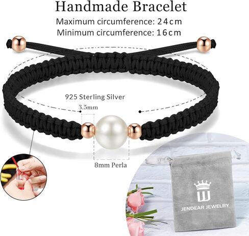 JENDEAR أساور مضفرة باللؤلؤ للنساء والفتيات الصداقة زوجين أساور مجوهرات مصنوعة يدويًا in Kuwait