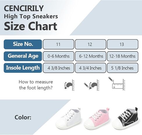 CENCIRILY Baby Boys Girls Canvas Sneakers Newborn High Top Ankle Shoes Toddler Oxford Casual Walking Shoes in Saudi Arabia
