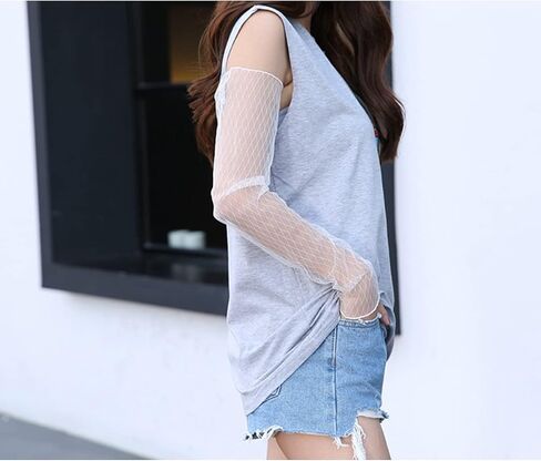 Arm Sleeves for Women/Men, 4 Pairs Lace Gloves Arms/Legs Sun UV Protection, Summer Cooling Sleeves for Sports in Saudi Arabia